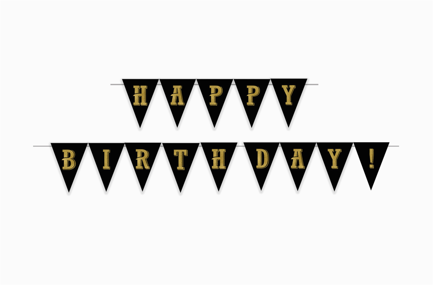 happy birthday banner black and gold