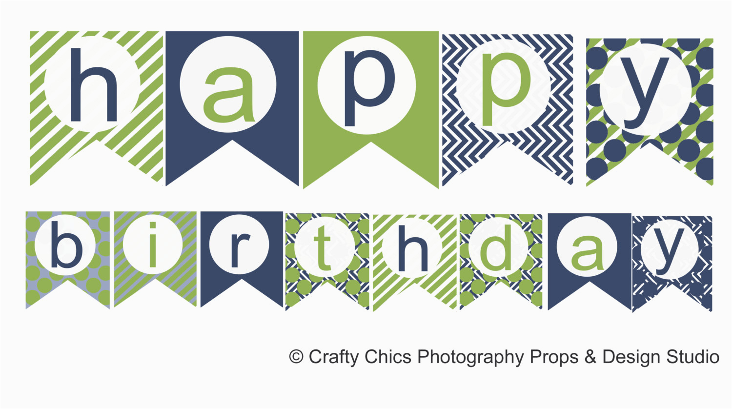 diy blue green happy birthday banner