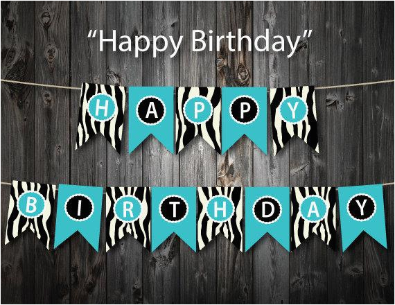 turquoise happy birthday banner