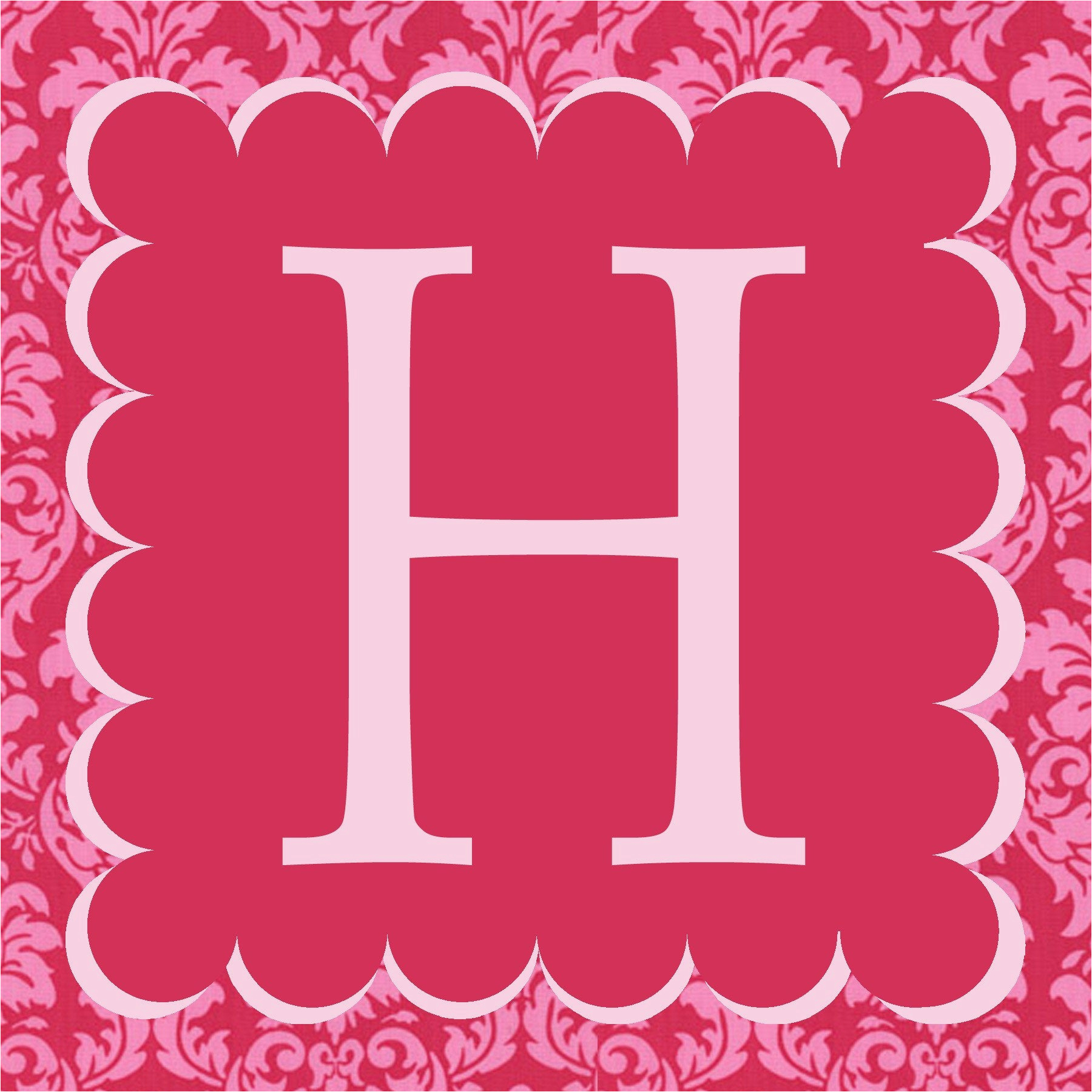 pink damask happy birthday banner