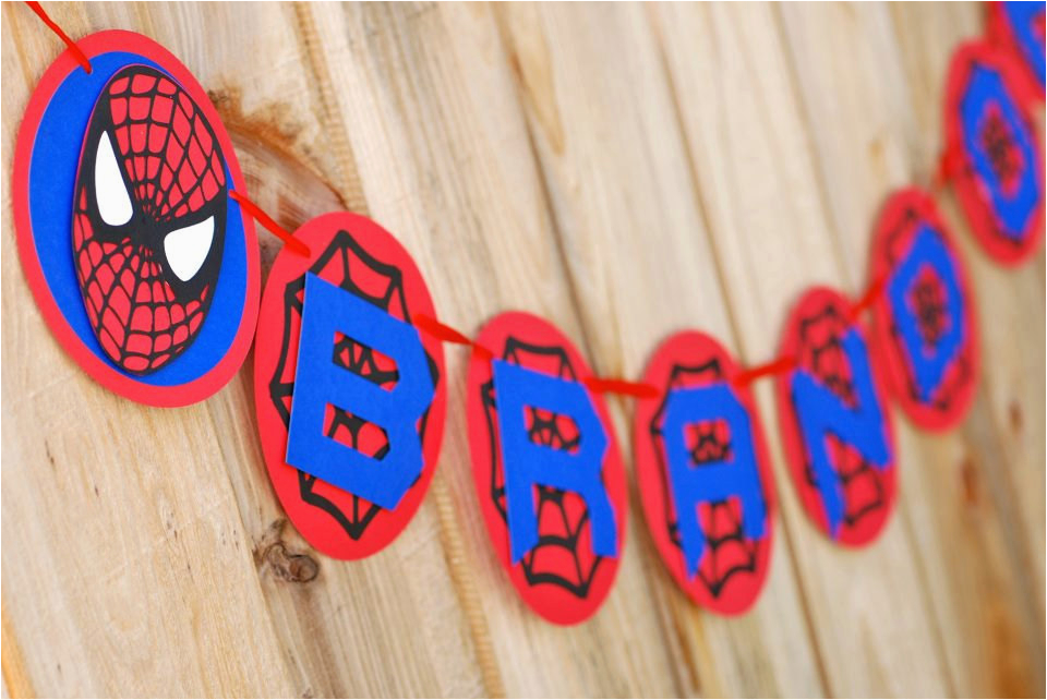 spiderman inspired happy birthday banner