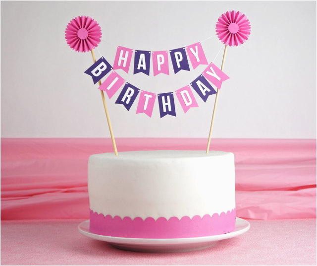 mini banner or cake bunting happy