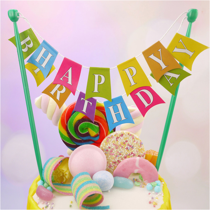 cake topper happy birthday banner