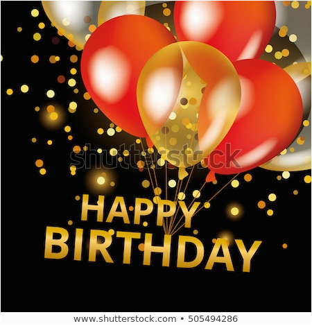 balloons happy birthday on black gold 505494286
