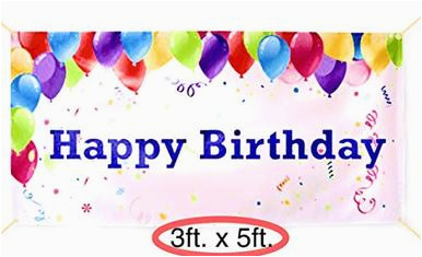 happy birthday banner party decorations vinyl sign 4 hole mount durable and reusable for fun occasions