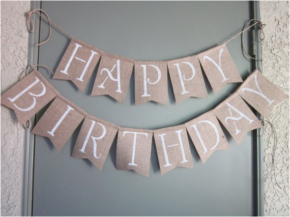 large happy birthday banner rustic chic