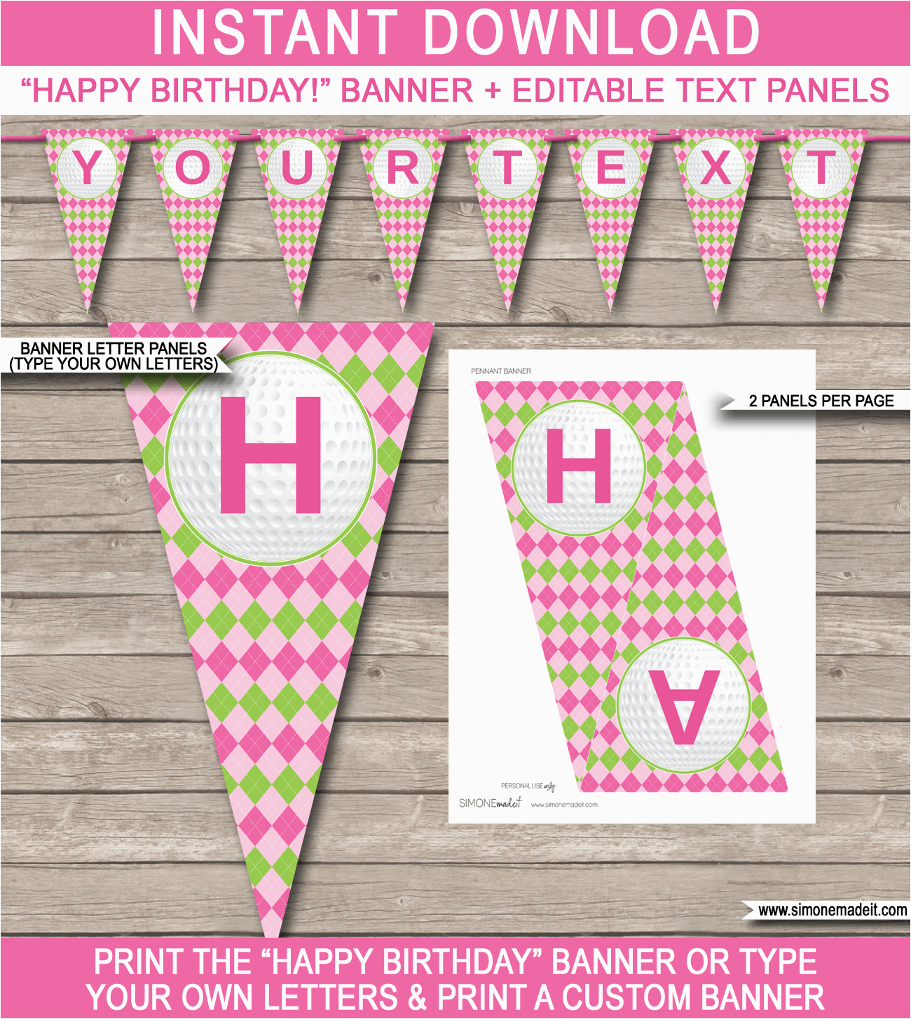 golf birthday banner template