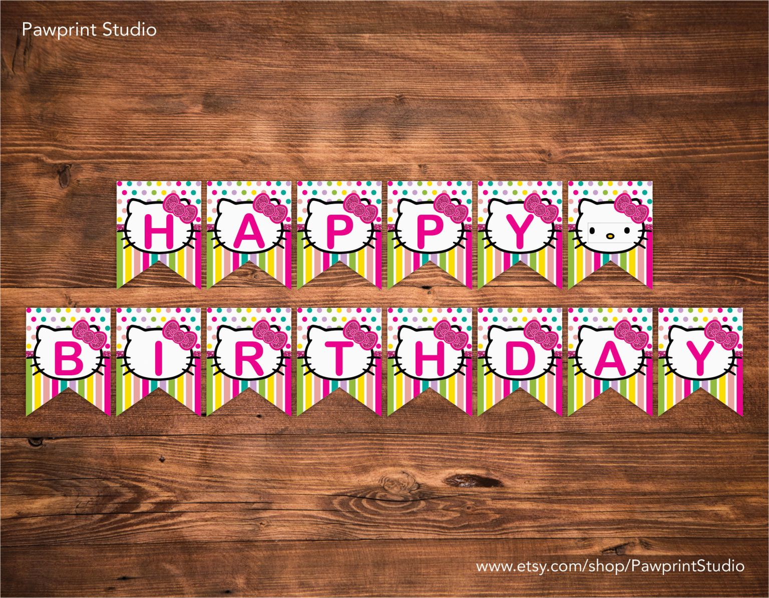 Printable Happy Birthday Banner Hello Kitty - IMAGESEE