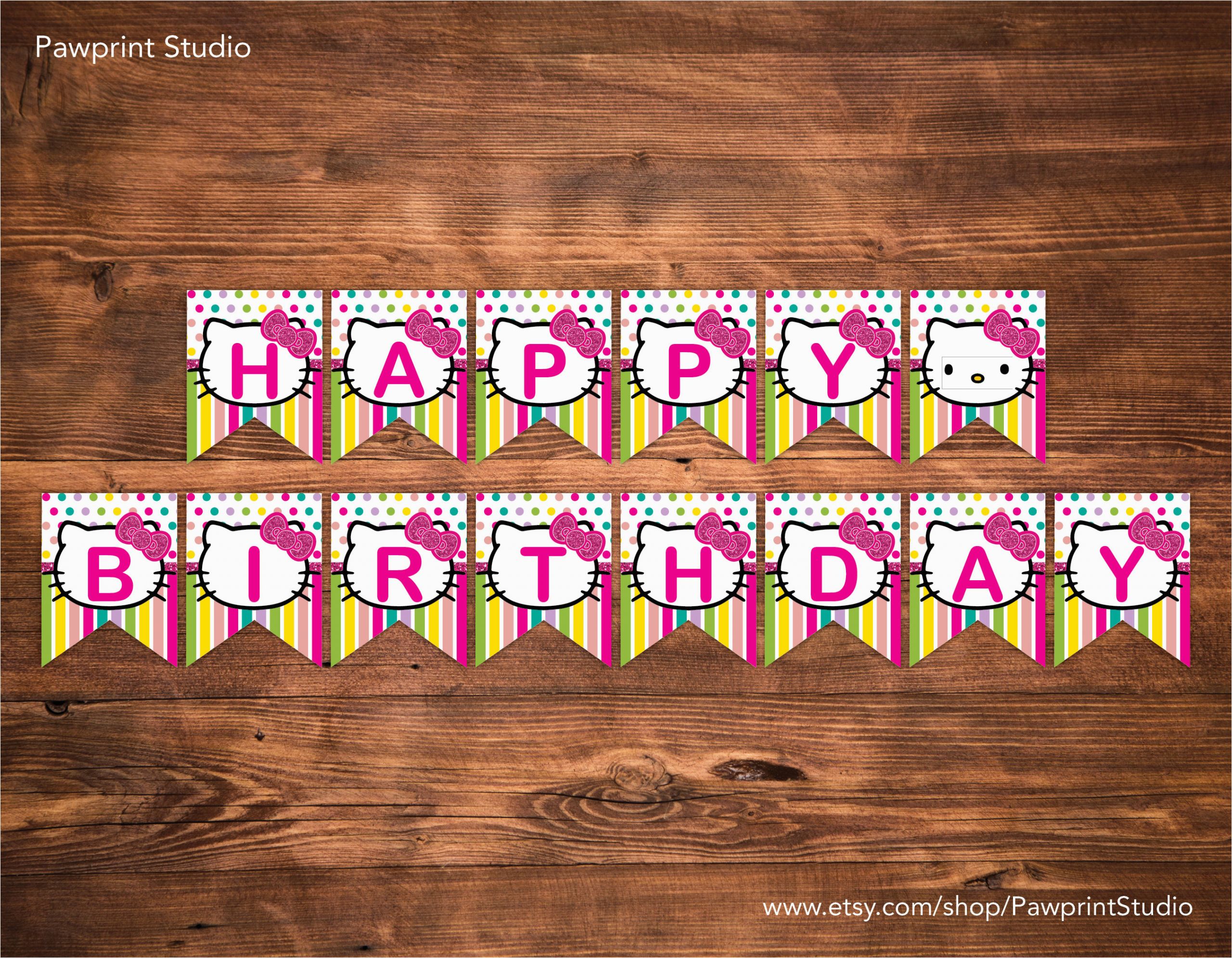 instant printable bunting hello kitty