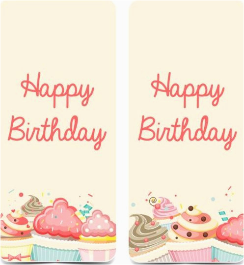 251715 birthday vertical banner with cupcake vector