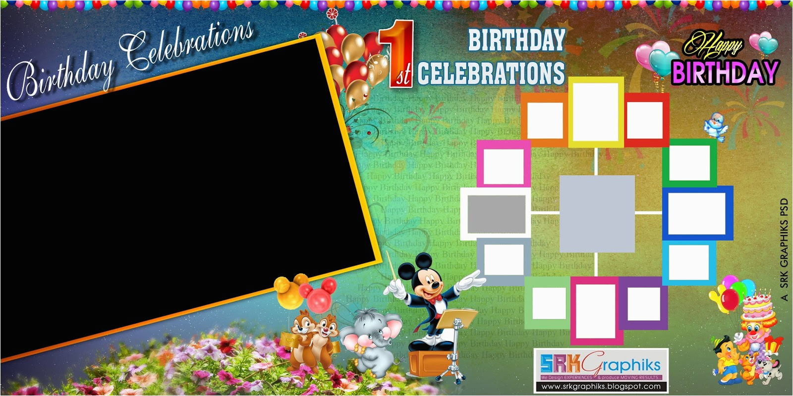 birthday banner background design psd 4