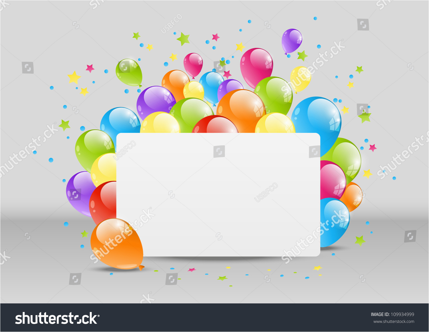 stock vector happy birthday background with banner and balloon