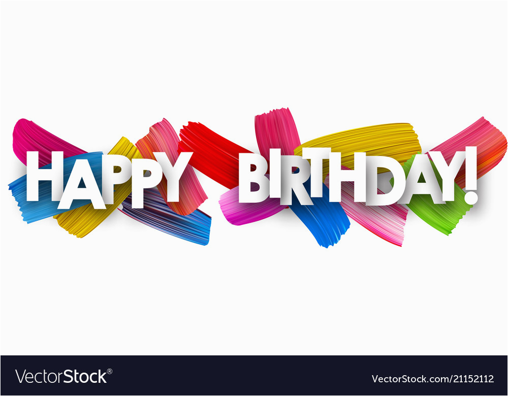 happy birthday banner with brush strokes vector 21152112