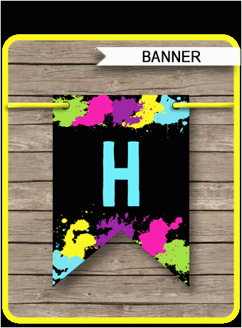 glow party banner template