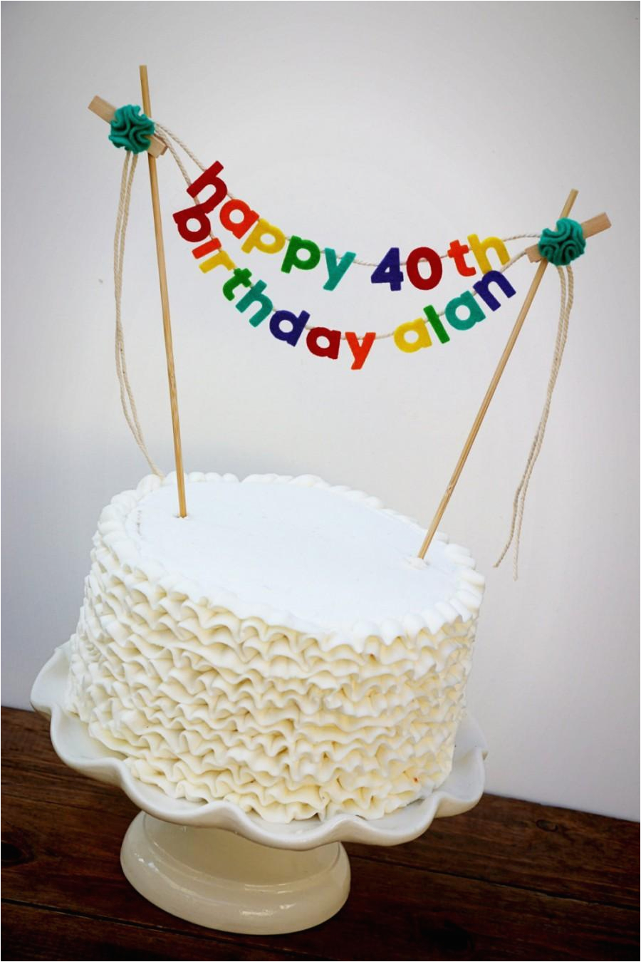 birthday cake banner birthday cake topper happy birthday cake banner rainbow cake garland custom cake banner personalized cake