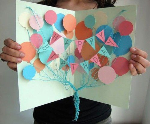 how to diy creative happy birthday banner and balloon card