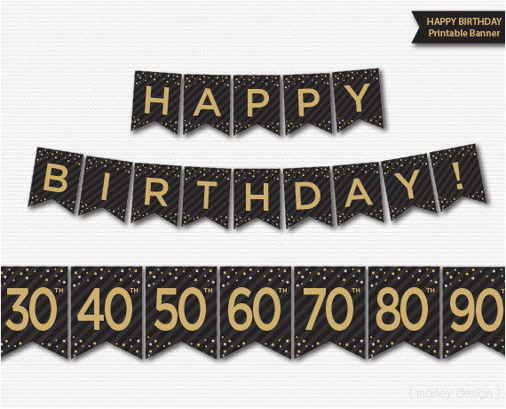 happy birthday banner printable 30th