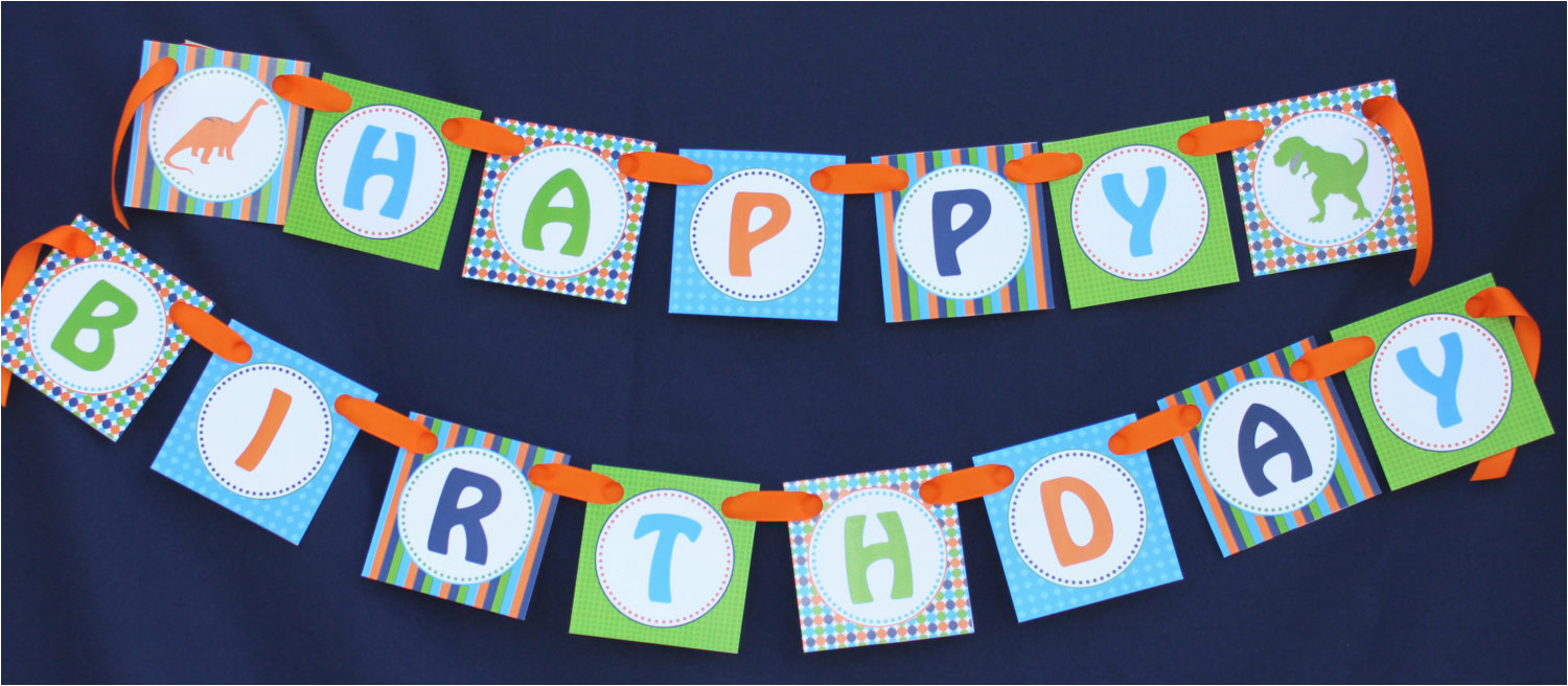 dinosaur diy banner birthday collection