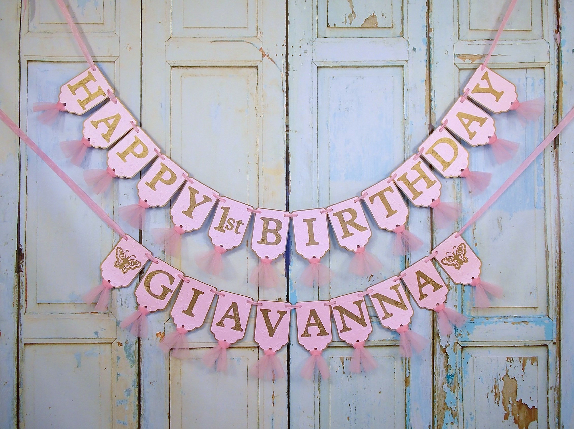 happy 1st birthday banner name with