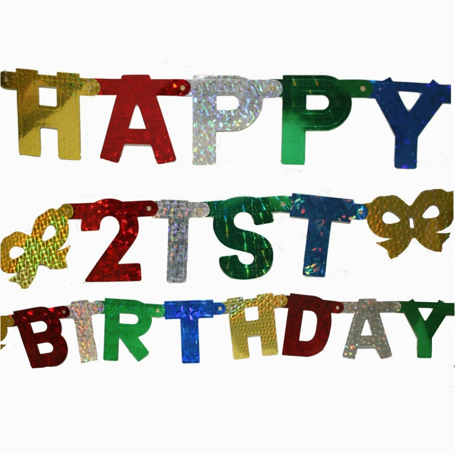 banner jointed letter happy 21st birthday