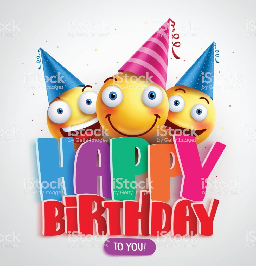 happy birthday to you vector banner design with funny smileys gm681011494 124921079