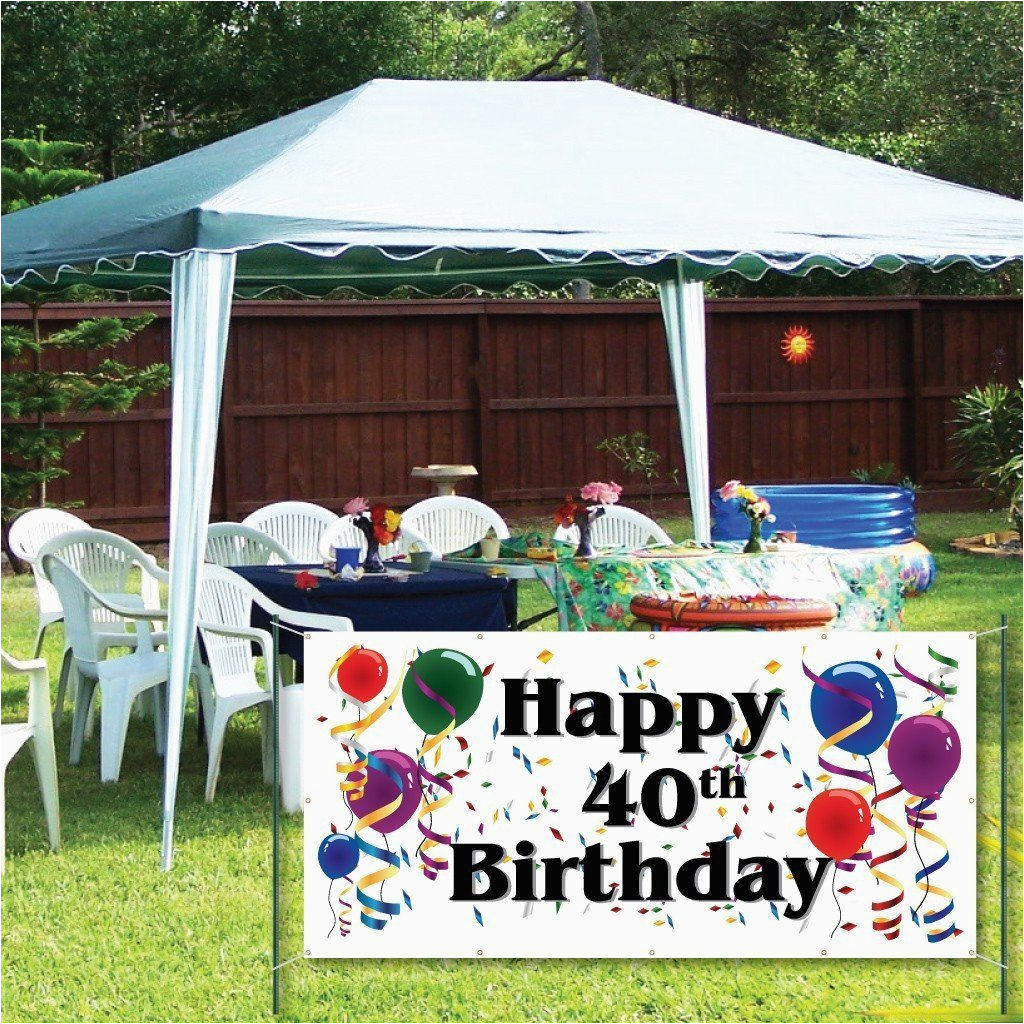 happy 40th birthday 4 x 8 vinyl banner