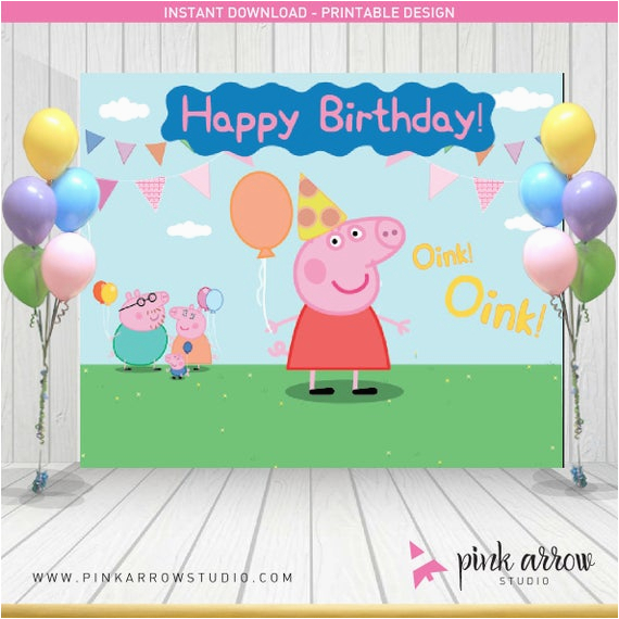 peppa pig birthday peppa pig backdrop