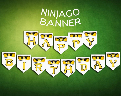 ninjago lego banner birthday party digital printable