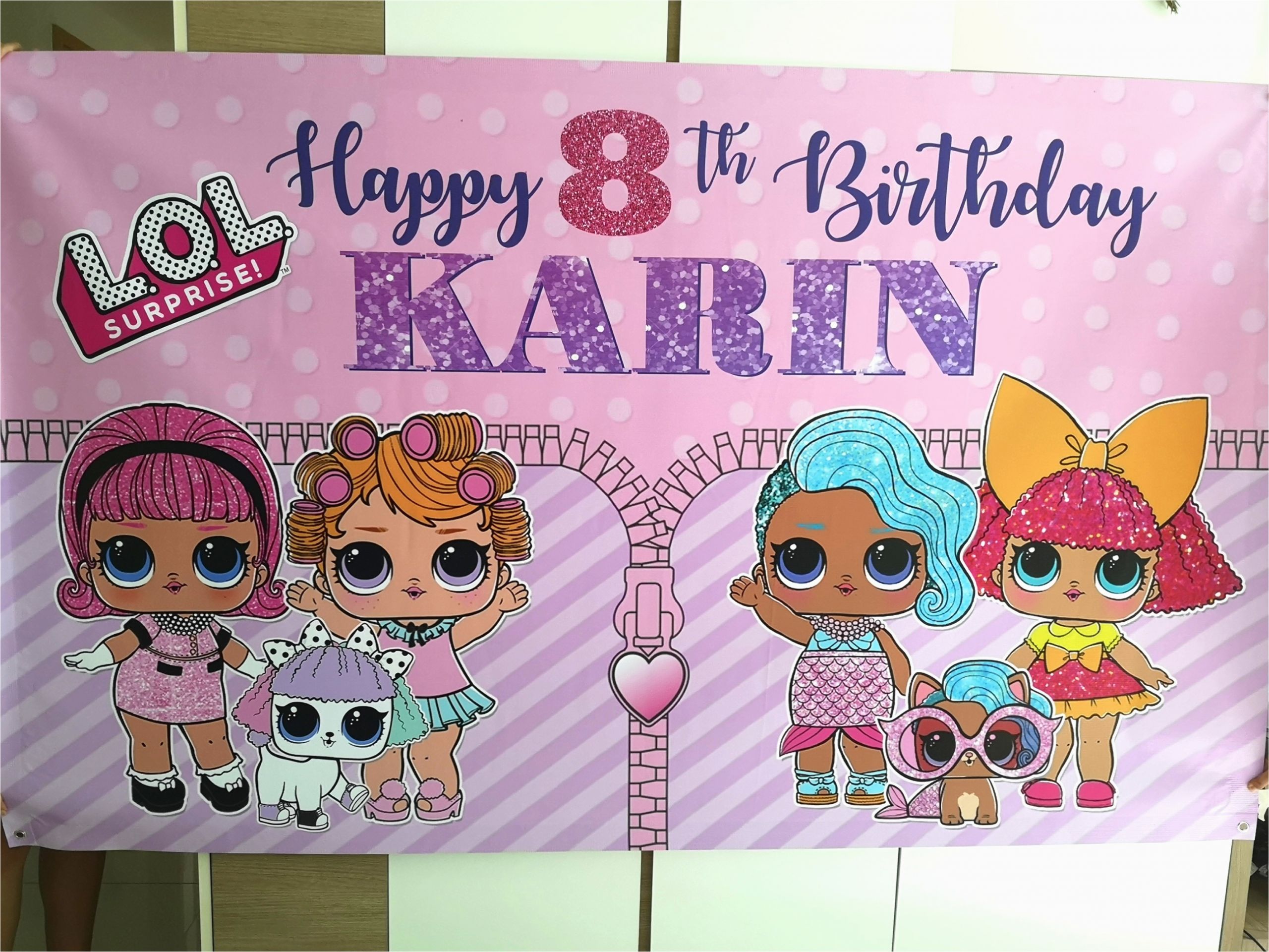 personalised pvc banner for birthday party decoration dessert table backdrop lol surprise 194710846