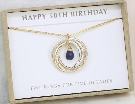 50th birthday gift sapphire necklace