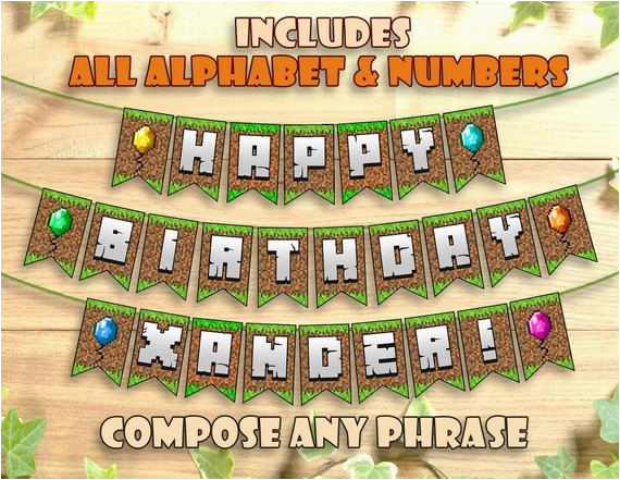 minecraft birthday banner party