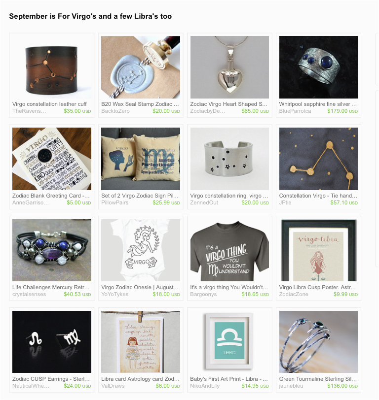 etsy treasury great september birthday gifts for those virgos and libras