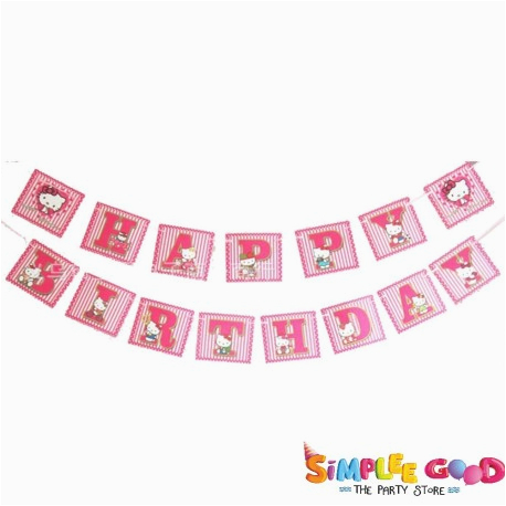 31 happy birthday banner hello kitty pink