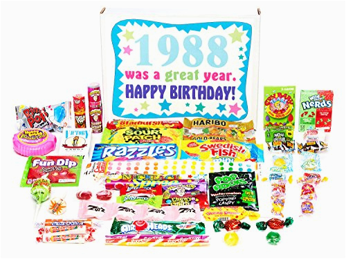36888018 woodstock candy 1988 30th birthday gift box of retro nostalgic candy from childhood for a 30 year old man or woman