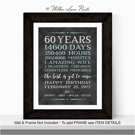 60th birthday gifts men husband adult