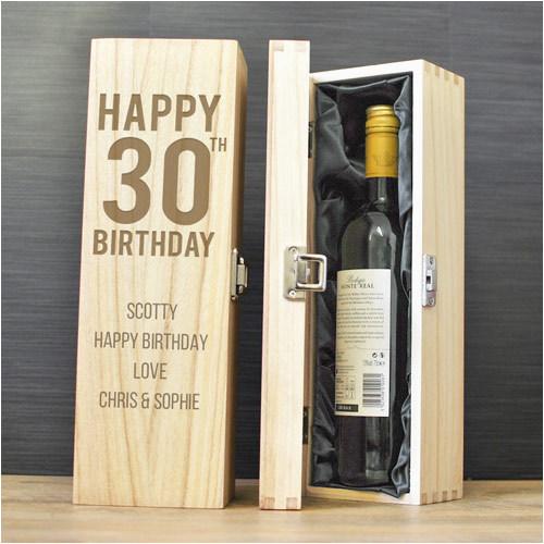 happy 30th birthday personalised wine box p 1480