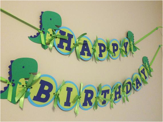 boys birthday banner dinosaur birthday