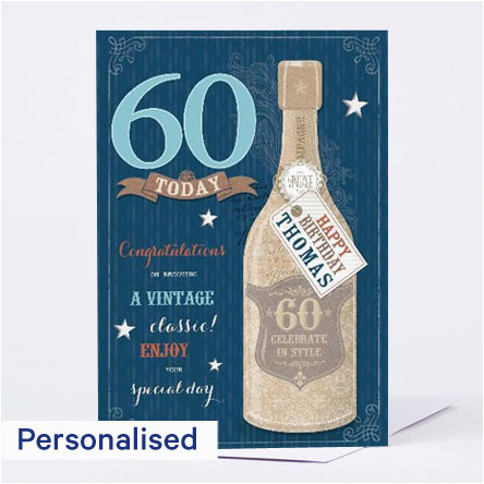 60th birthday card husband aged to perfection