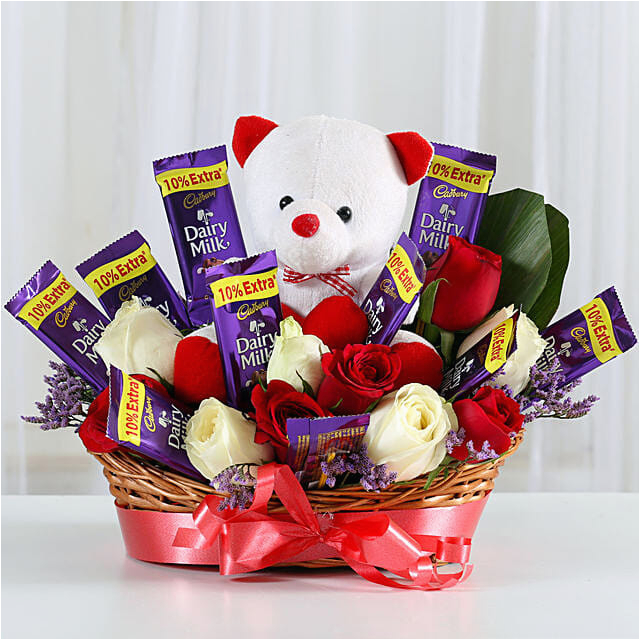 flowers chocolate and teddy bear delivery