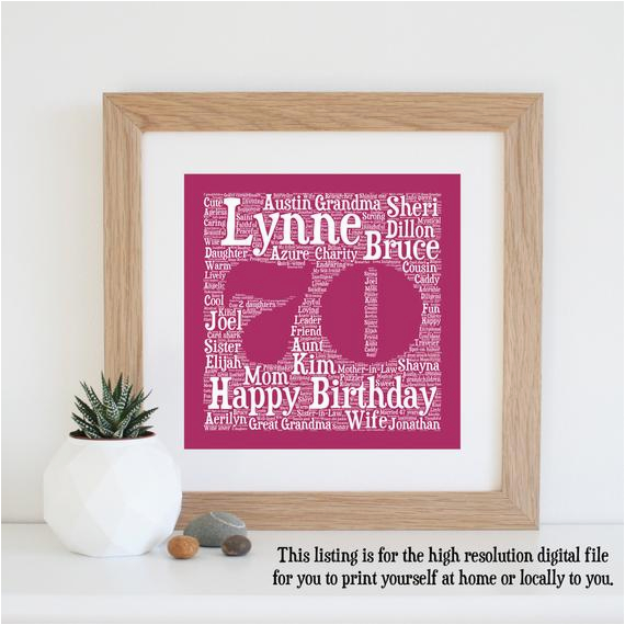 personalised 70th birthday gift
