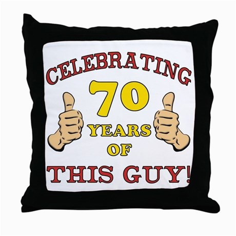 70th birthday gift for him throw pillow 857239159