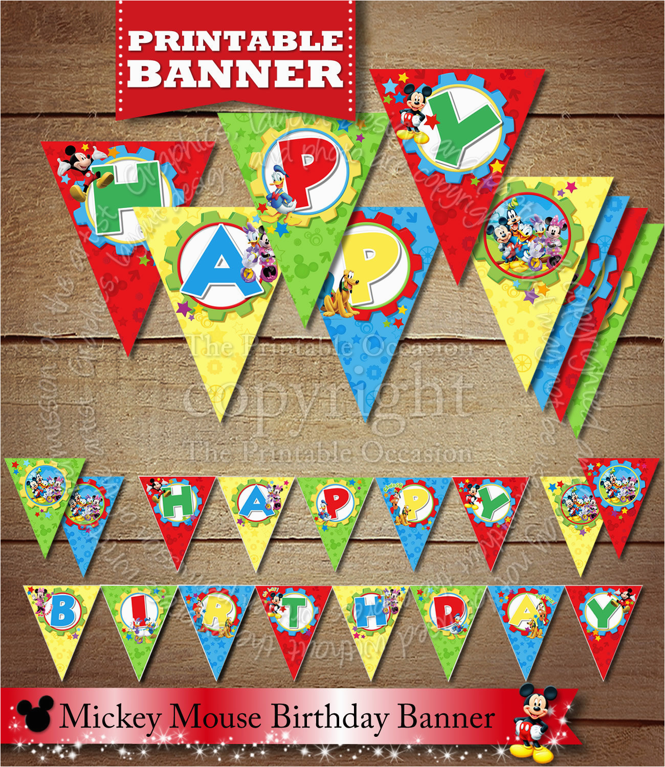 printable happy birthday pennant banner