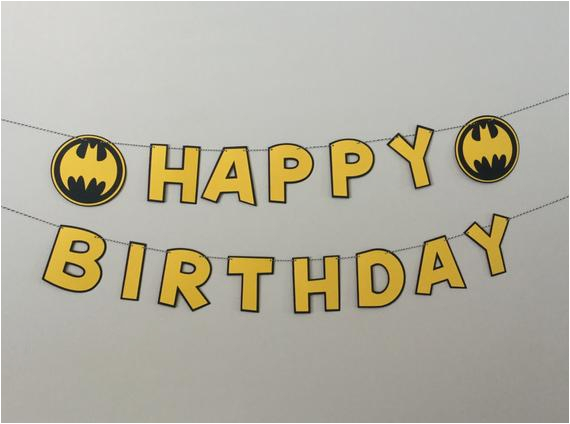 batman black yellow happy birthday banner 4