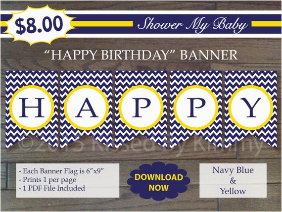 75 off sale navy yellow happy birthday