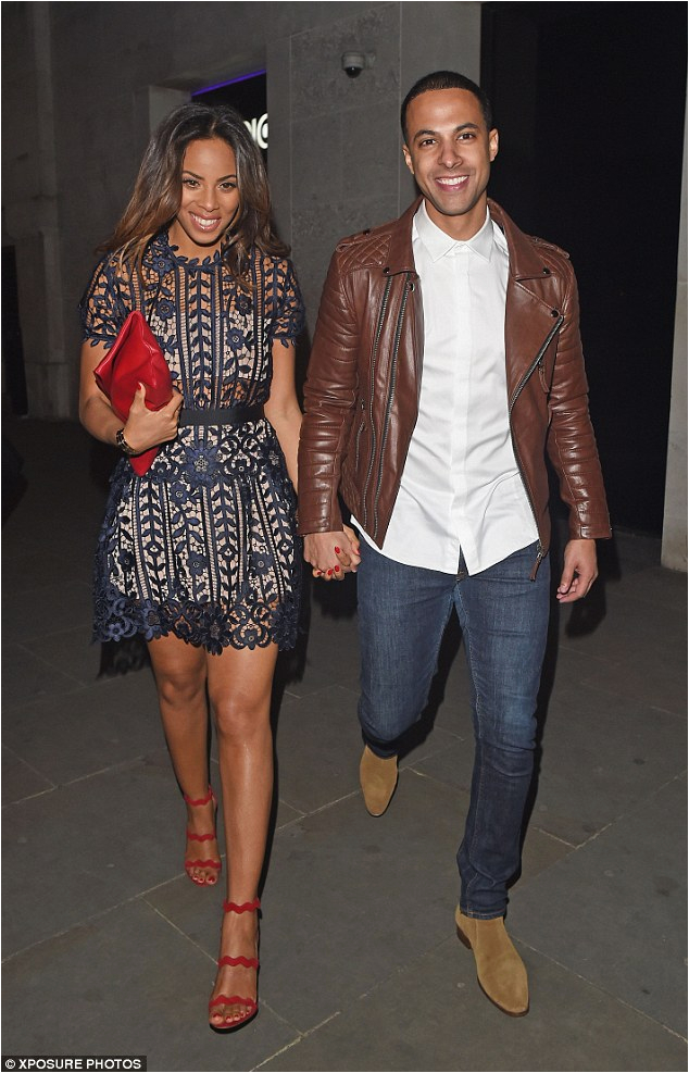 rochelle humes showcases slender physique semi sheer lace mini dress throws surprise 30th birthday party handsome husband marvin