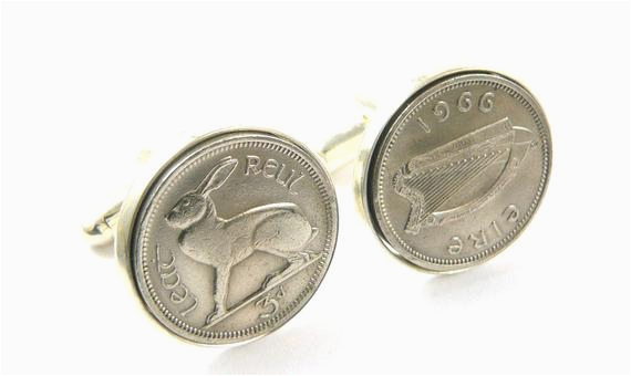 irish coin cufflinks 50th birthday