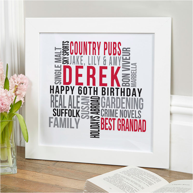 personalised 60th birthday likes print for him