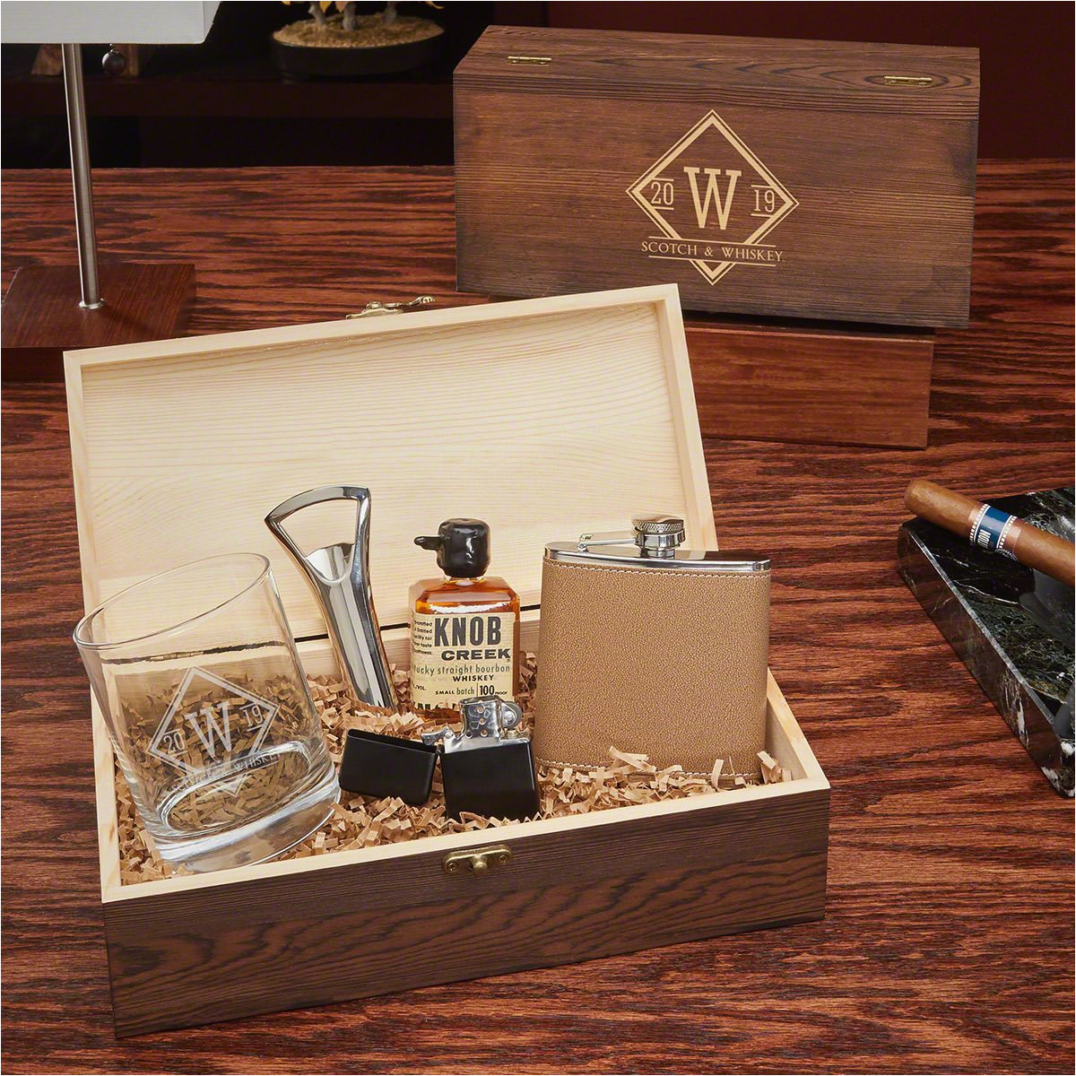 drake personalized all the vices whiskey gift box set p 7348