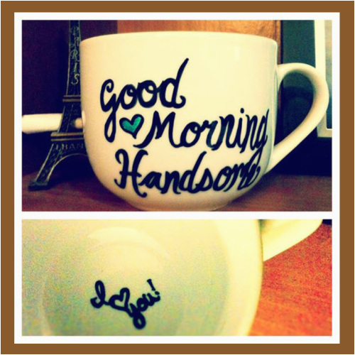 romantic gift for boyfriend diy good morning handsome coffee mug