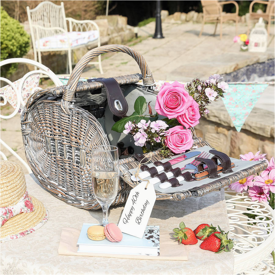 40th birthday present luxury two person picnic basket
